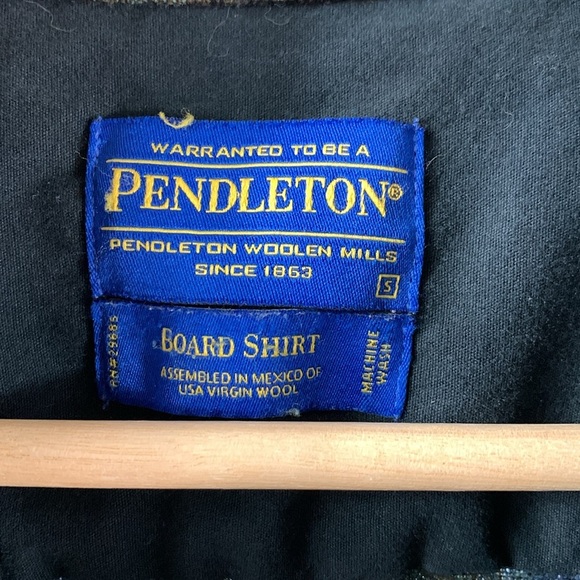 Pendleton Portland Oregon Plaid Green/Blue Button Down 100% Wool Shirt XS - Picture 4 of 10